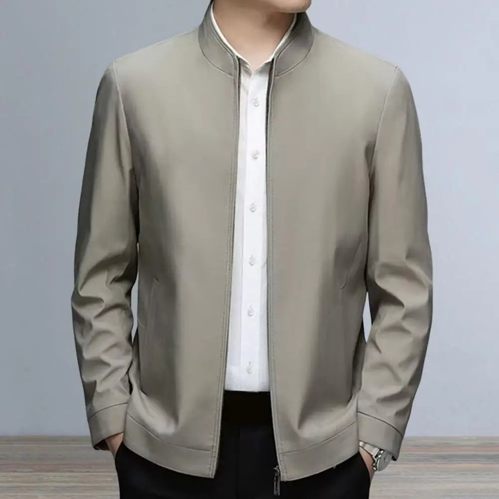 New Men's Jacket Turn-down Collar Men's Jacket Business Casual Solid Color Jacket for Men Work Coat 2025 Spring Autumn New