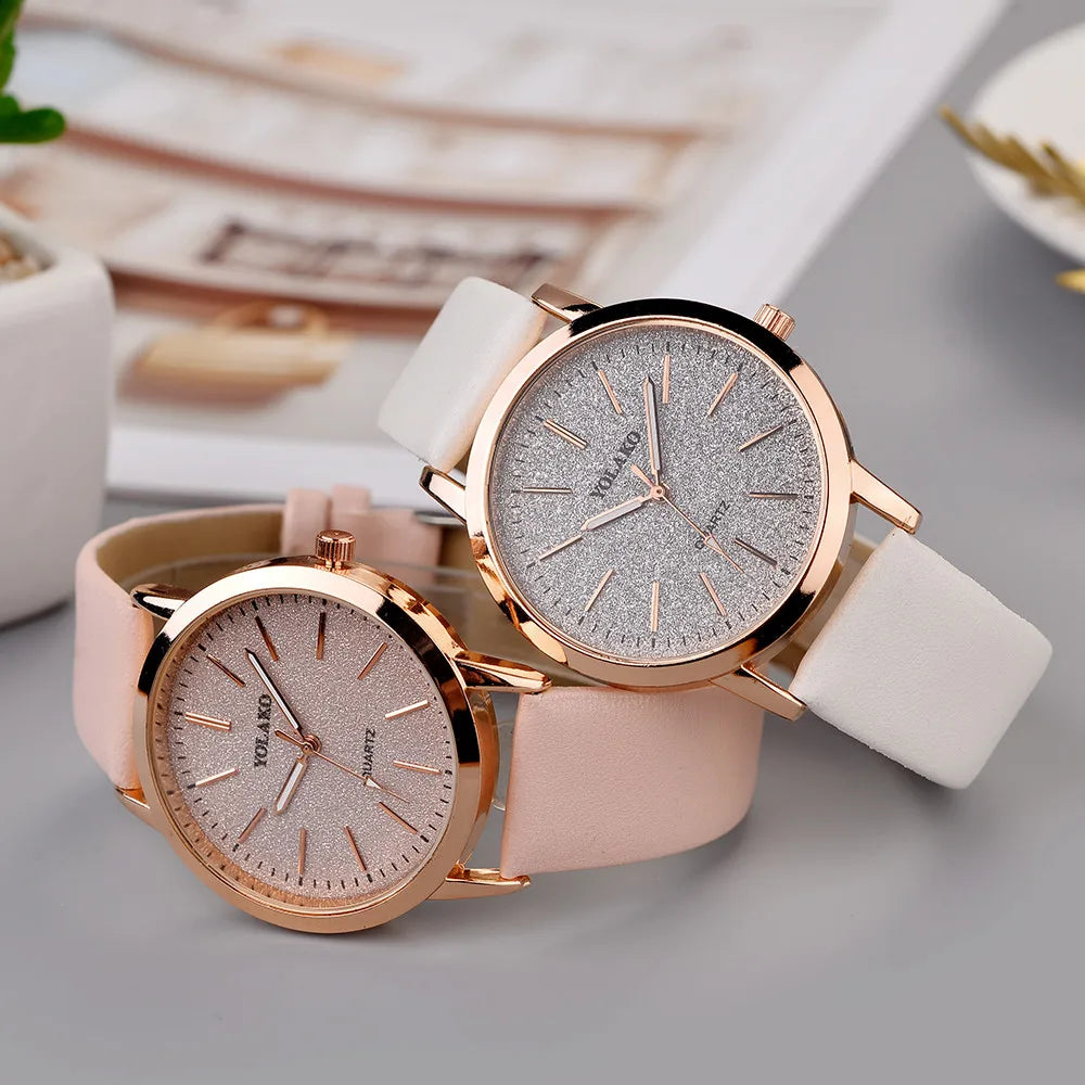 Women'S Fashion Quartz Simple Wristwatch Circular Dial Simple Scale Minimalist Elegant Ladies Watches Ladies Watch Gift