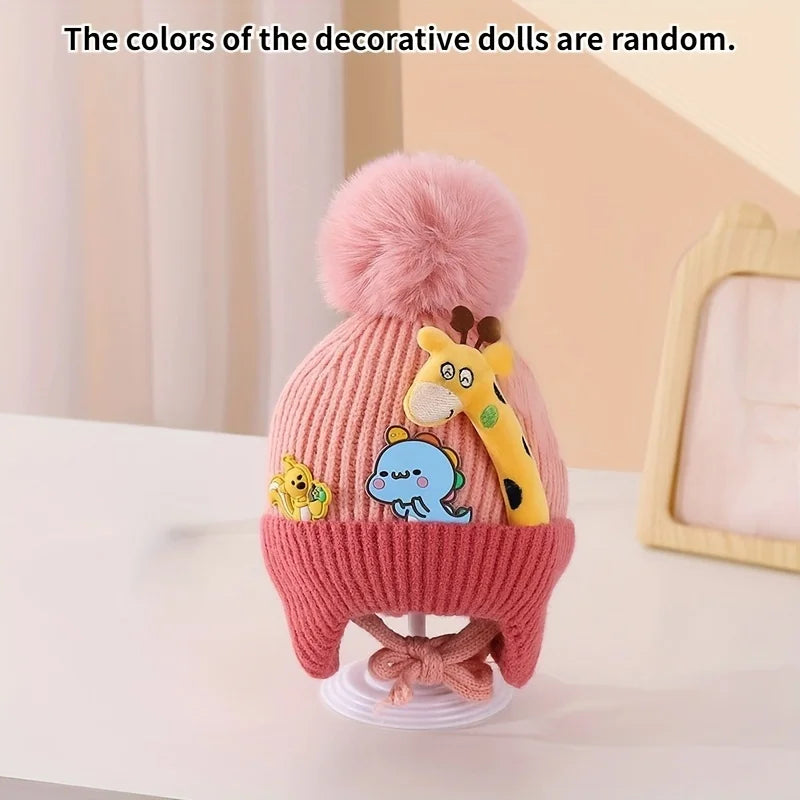 Winter Hats - Soft Stretchy Knit Ear Flap Beanies with Cute Cartoon Animals, Lightweight Warm Unisex Hats for &Christmas Gift