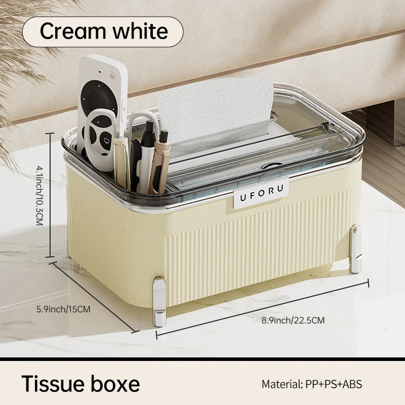 Uforu Desktop Multifunctional Storage Box |   Holds Remote Controls & Small Electronics |   Organizer for Home & Office