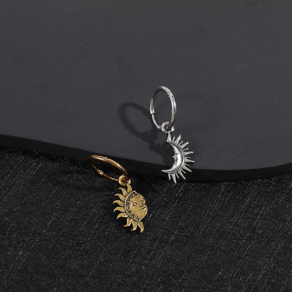 Sun and Moon Asymmetrical Accessories Male Titanium Steel Couple Senior Sense Collars Women All Match Personality Simple