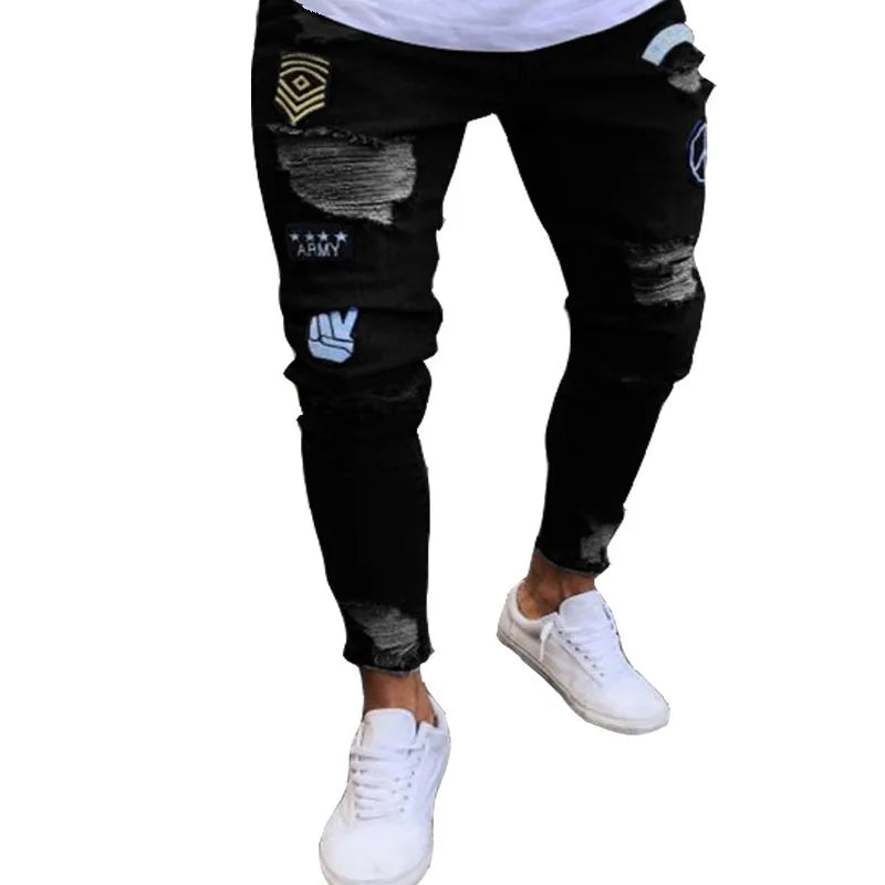 Mens Black Jeans Slim Fit Quality Gray Casual Male Jeans Pants Skinny Fit Men Pants Hip Hop Streetwear Cotton Denim Trousers