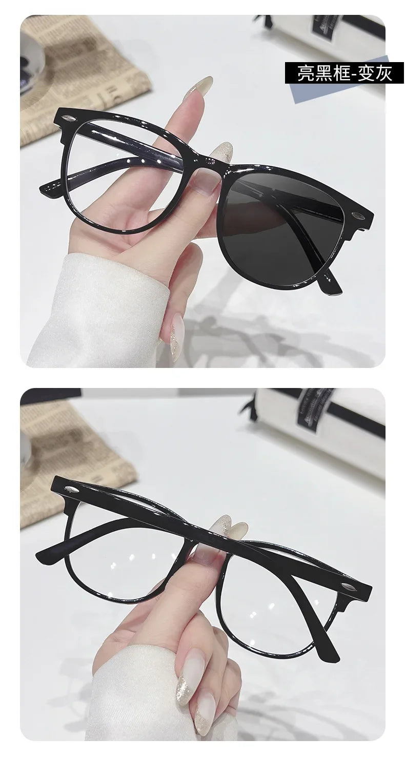 2025 Brand New Sunglasses for Men Women Photochromic Lenses Korean Style Trendy Eyewear Summer Outdoor Beach Sun Glasses