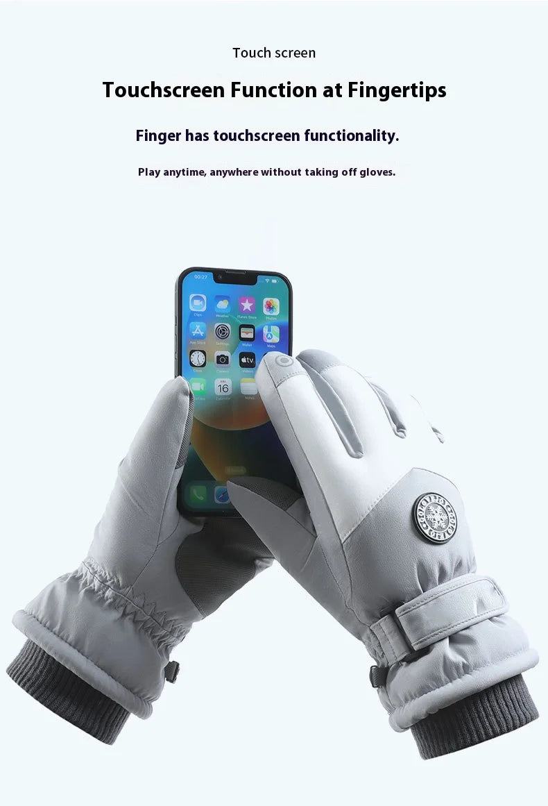 Winter Cycling Gloves Non Slip Touch Ski Gloves Snowboard Accessories Waterproof Pocket Warm Men's and Women's Gloves