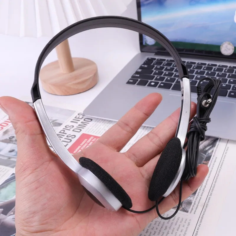 Wired Headphone with Microphone Universal Adjustable Headband and 3.5mm Audio Jack Music Headphones for School Home Work