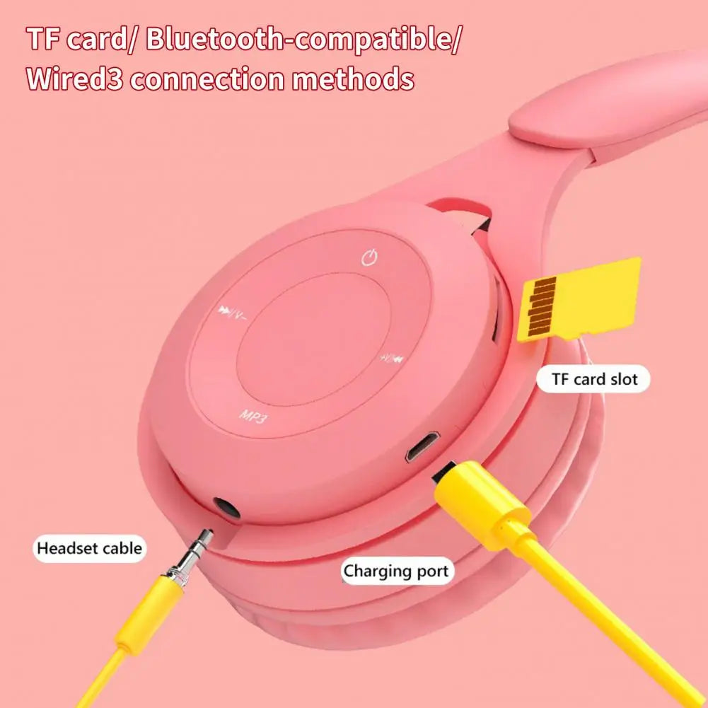 Headphones Kids Wireless Bluetooth Earphones Stereo Foldable Helmets Gaming Headsets Over-ear Headphones for Android ios
