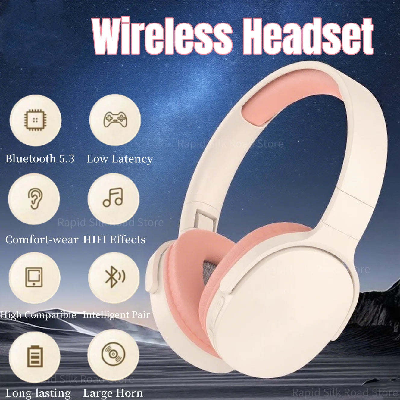 Wireless Headphones Bluetooth 5.3 9D HIFI Stereo Sound Headset Foldable Long Battery Life Heavy Bass Earphone 2025 NEW