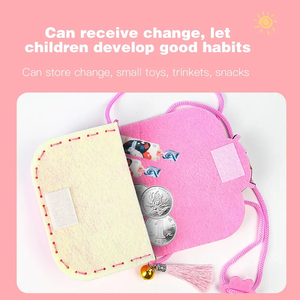 Kid's Handmade DIY Toys Cute Cartoon Animals Cloth BagShape Craft Kits Non-woven Weaving Montessori Aids Early Education