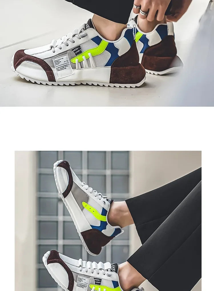 Shoes for Men Casual Sports Trend Designed Personality Elastic Band Vulcanized Shoes Men Sneakers Comfortable Breathable Shoes