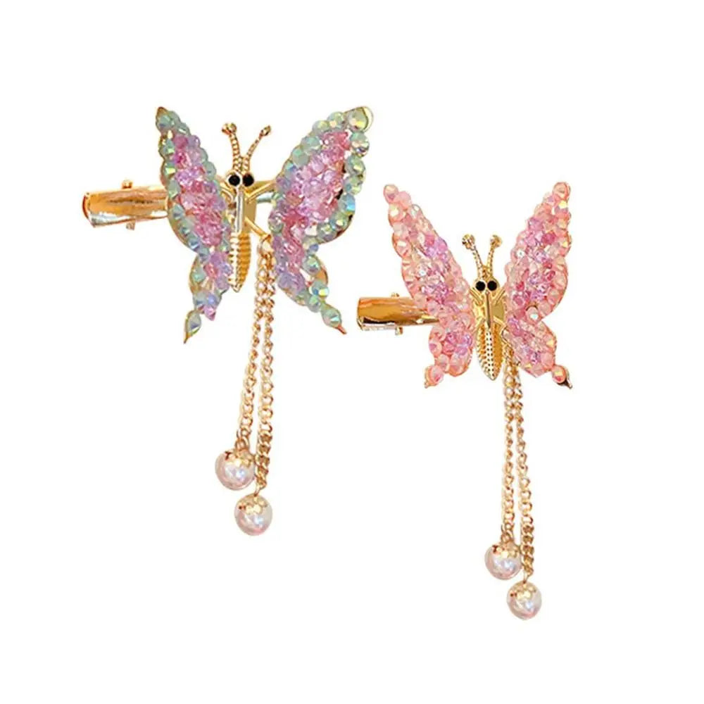 Hair Accessories For Women Hair Styling Tassel Butterfly Hairpin Headwear Shiny Hair Clips Flying Barrette Hair Clip