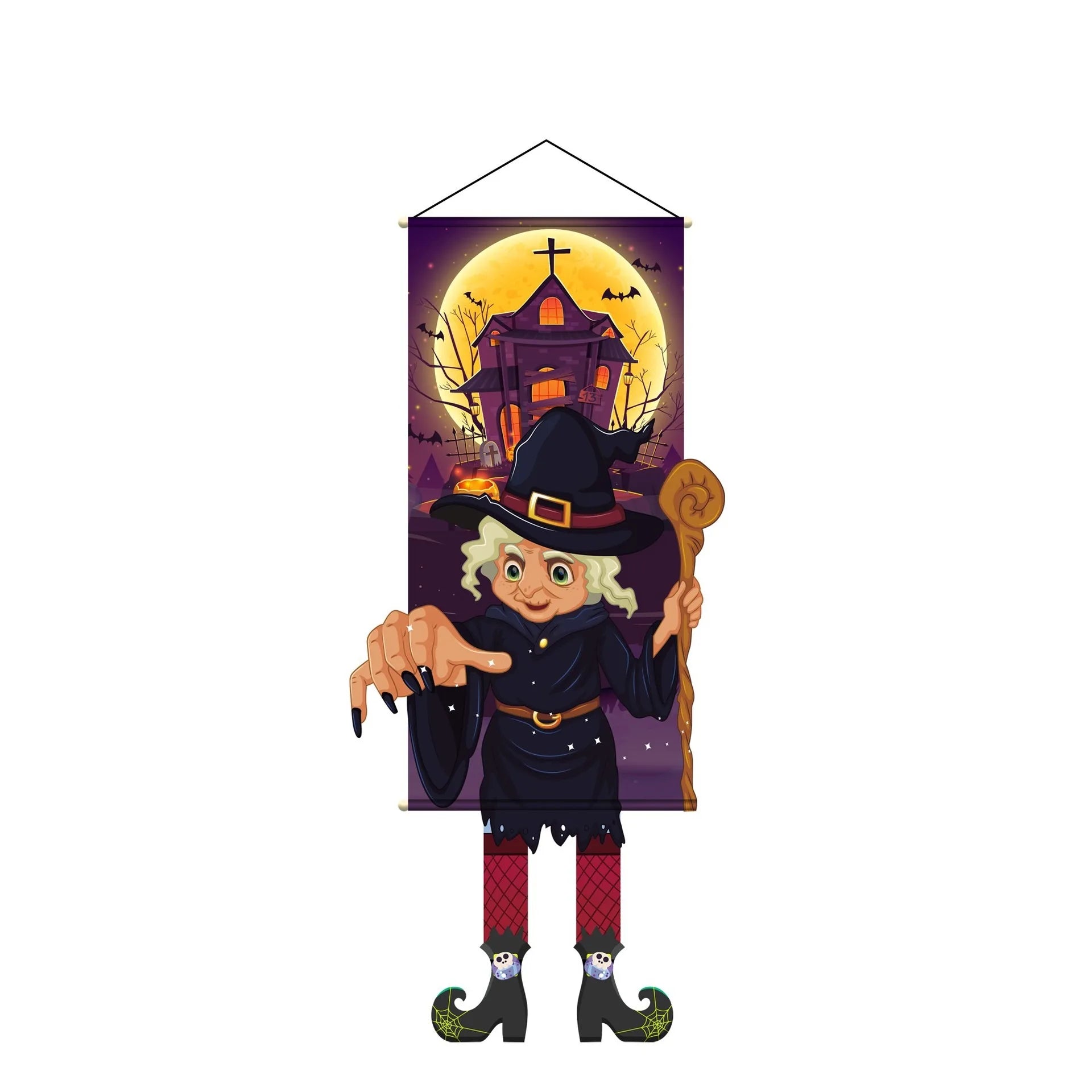 Halloween Pumpkin Gnome Door Hanging Banner Cartoon Skull Ghost Festival Party DIY Trick or Treat Happy Halloween Day 2025