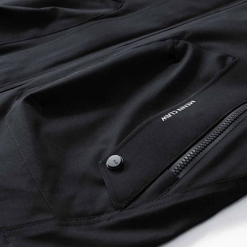 Jacket Mens Spring autumn New men jacket  solid color hooded Jackets casual coat Men's business coats Size M-4XL 5XL Hat detacha