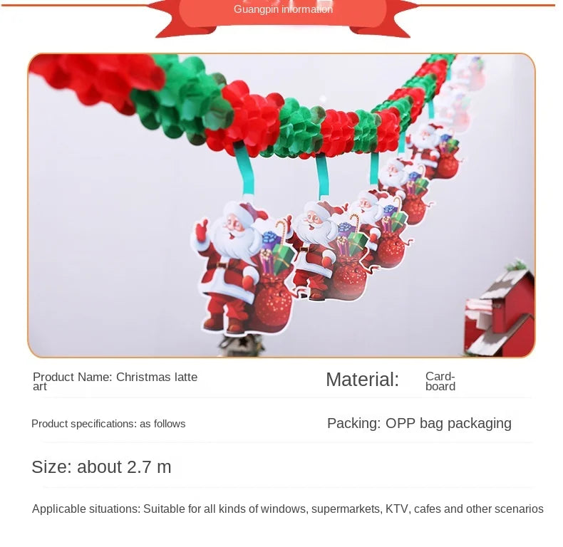 Christmas Party Decoration Santa Claus Banner Festive Decor Christmas Tree Pendants Drop Ornaments Ceiling Layout Craft Supplies