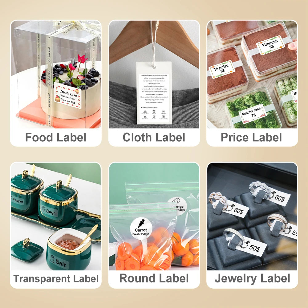 30*20mm Label Tape Adhesive Sticker Thermal Paper Roll Compatible Marklife P50 Phomemo M110 M220 M221 M120 E210 Detong P1 Marker