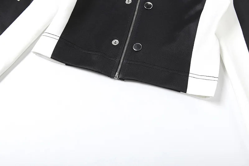 Women Fashion Hipster Pu Leather Jacket Y2K Letter Printed Hipster Motorcycle Jackets Spring Autumn Single-Breasted Casual Coat