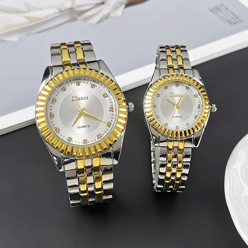 New Top Couple Watches Man Luxury Famous Lover's Watch Woman Casual Stainless Steel Watches For Women Relogio Feminino For Gifts