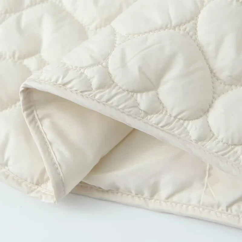 Cotton-Padded Jacket for Women, O-Neck Tops, Thickened Loose Coat, Warm Winter Outwear, Fashion Jacket