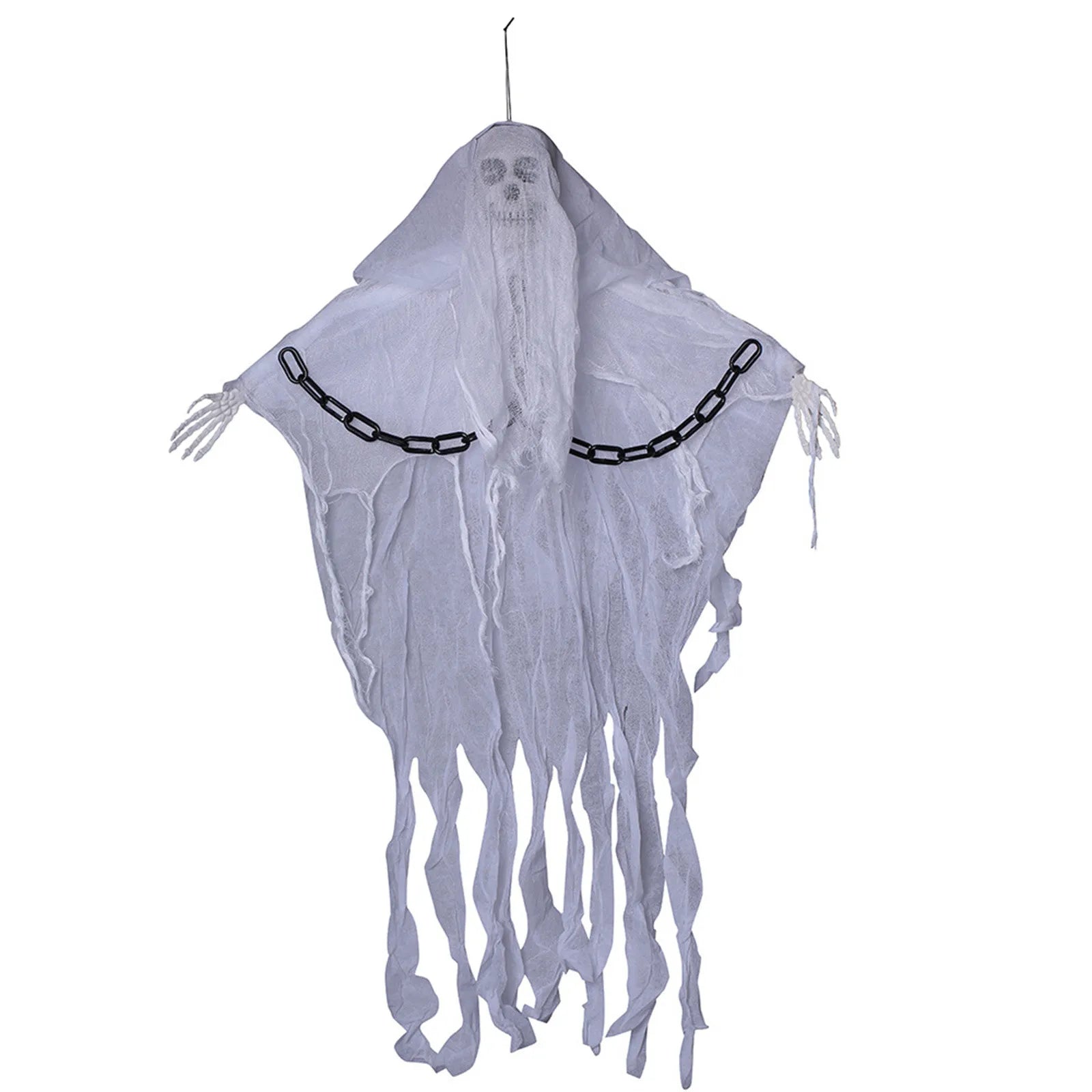 Halloween Hanging Skull Ghost Horror Decorations,Luminous Chain Skeleton With Arms,Haunted House And Festival Party Horror Props