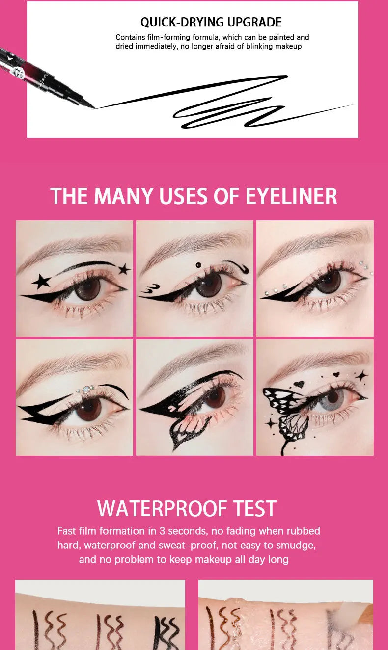 Long Lasting Quick Drying Waterproof Easy To Color Non Smudging Smooth Liquid Eyeliner