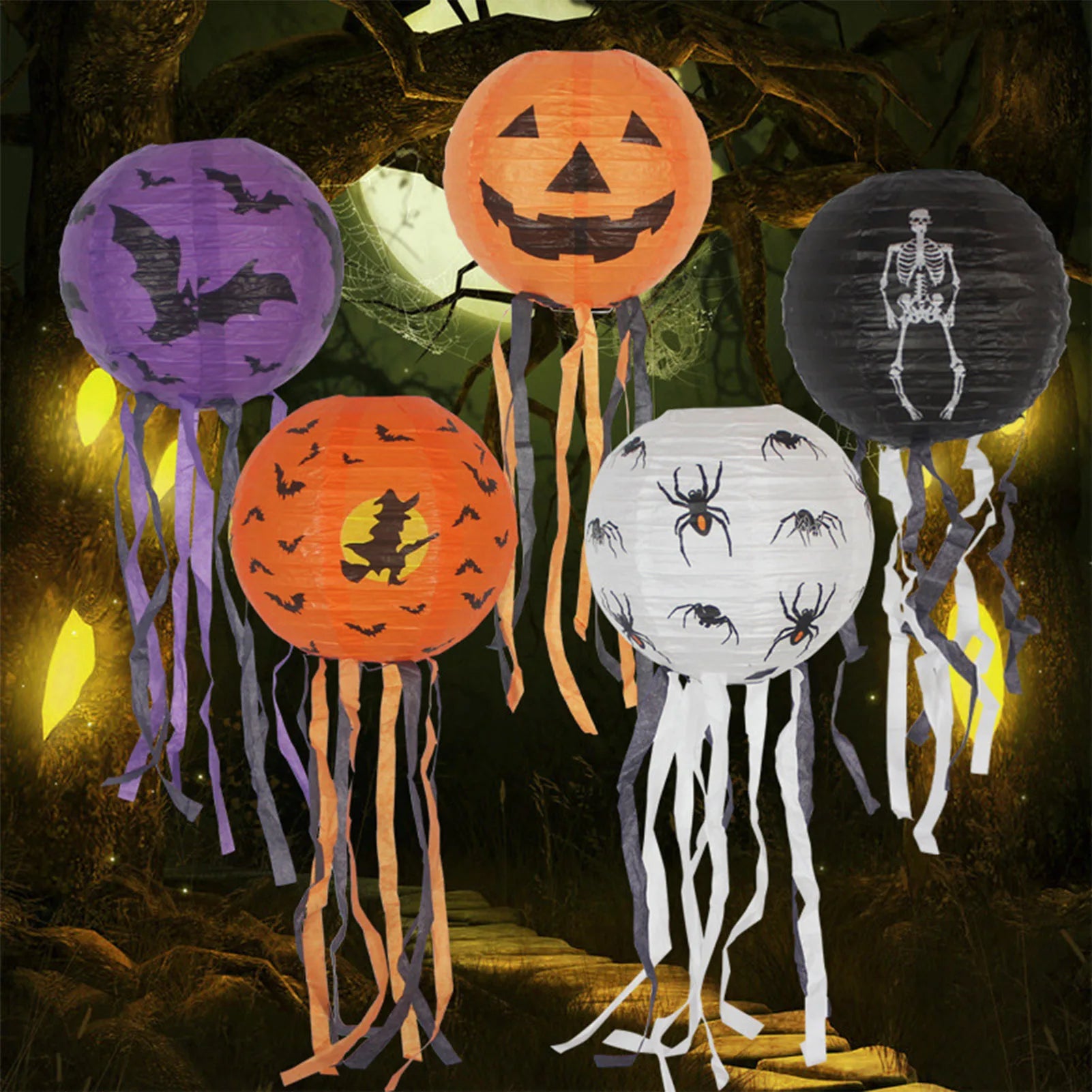 Halloween Paper Lantern Hangin Cute Hanging Ghost Outdoor Indoor Decor for Halloween Festival Party Gifts