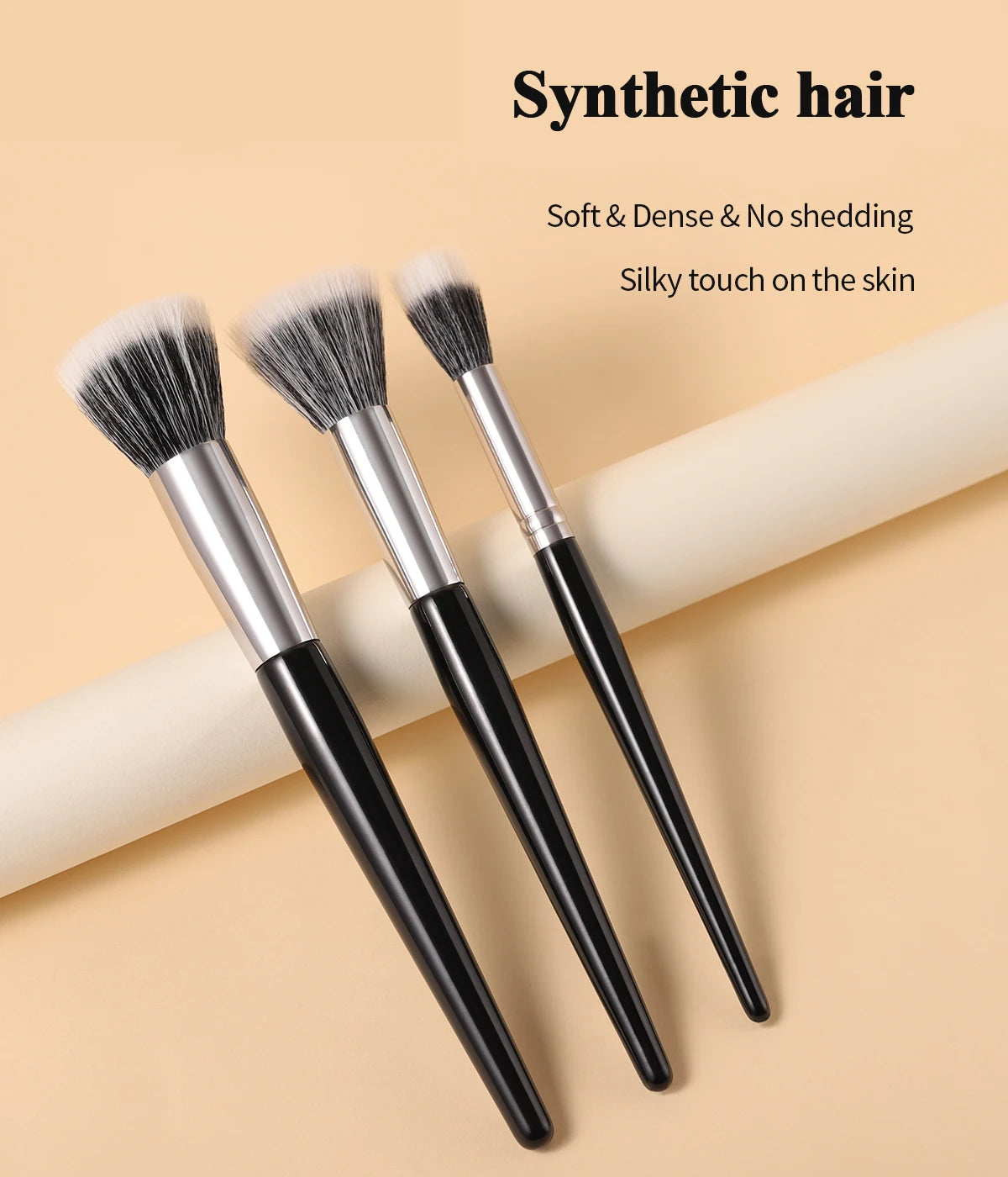 Bethy Beauty Large Angled Makeup Brush Stippling Brush Blush Brush For Contouring Sculpting Highlighting Blending Buffing