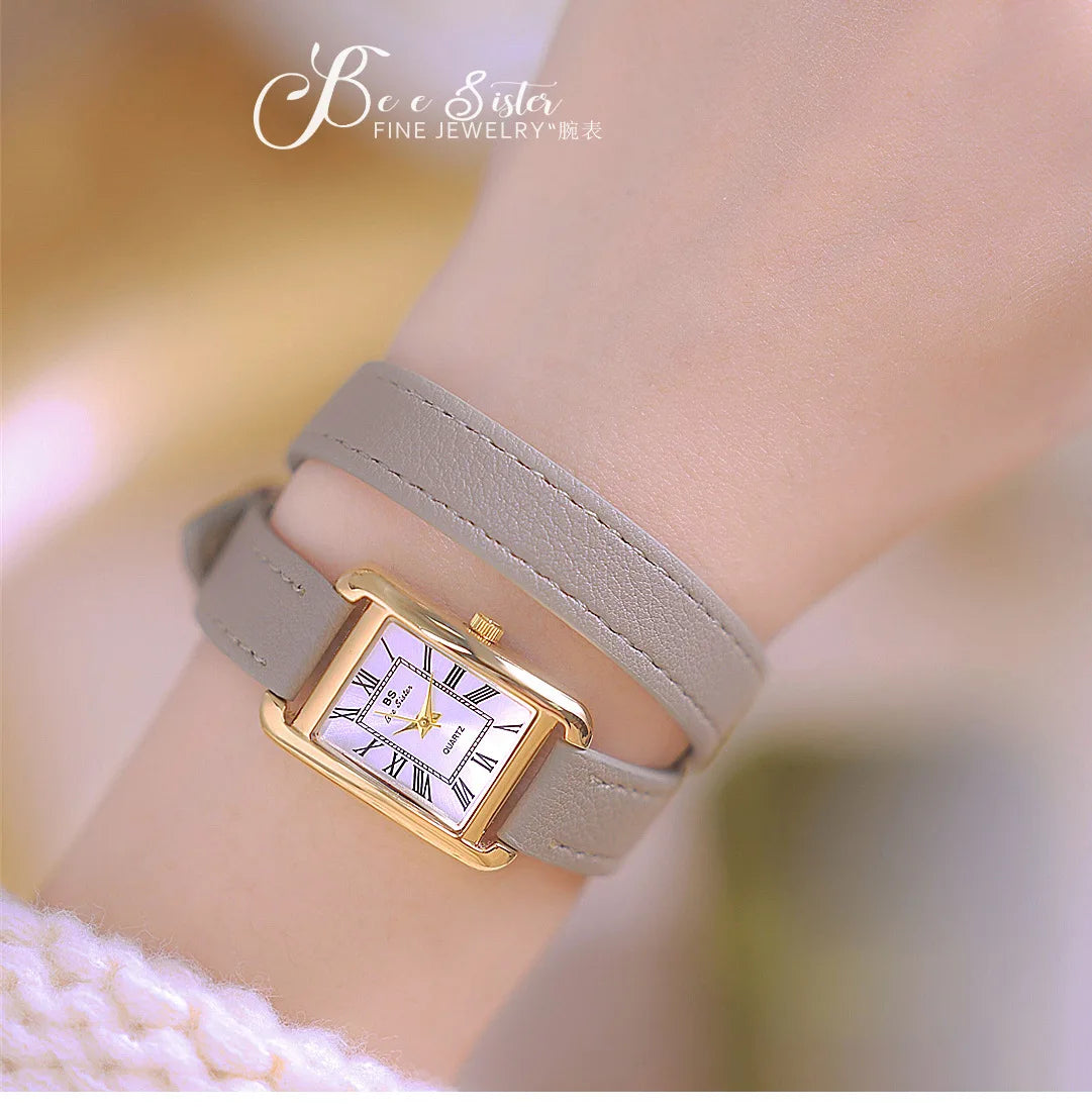 Women Watches 2025 Casual Vintage Leather Watch For Women Fashion Quartz Wristwatches Rose Gold Square Clock Gift For Girlfriend