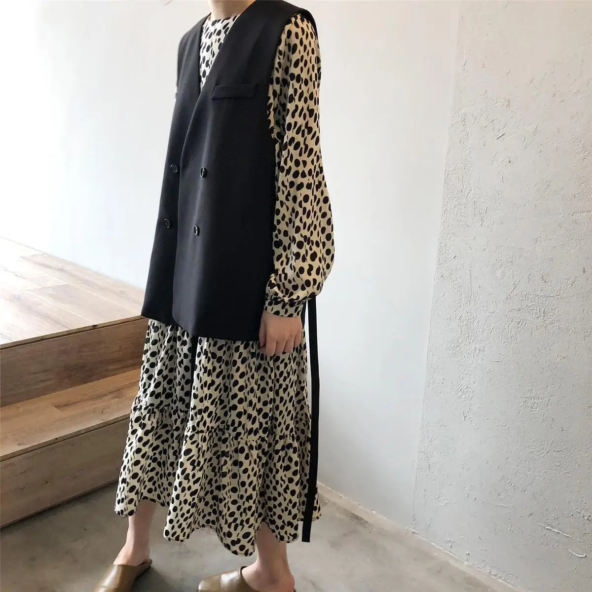 Women's Suit Vest 2025 Spring Autumn New Outerwear Briti Sle Loose plus Size Outerwear oulder Pad Vest Jaet