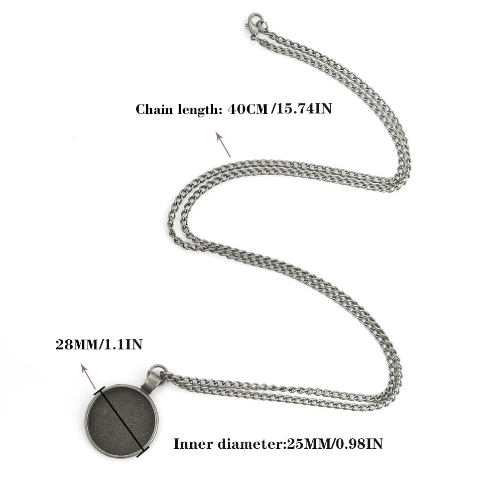 Retro Band Handmade Clothing Accessories Movie Design Glass Dome Pendant Necklace for Men And Women Unique Jewelry Gift