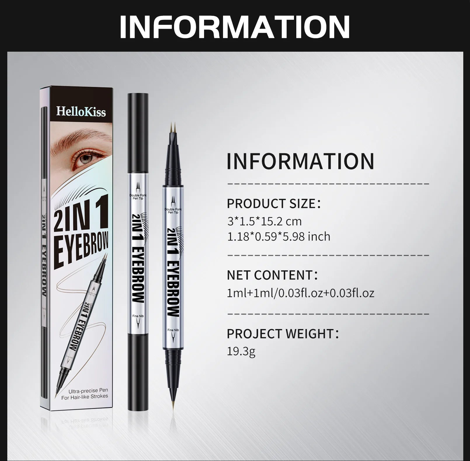 Two-pronged Eyebrow Pencil Waterproof Two-in-one Liquid Eyebrow Pencil Curved Eyebrow Pen With Fork And Precise Brush Tip Makeup