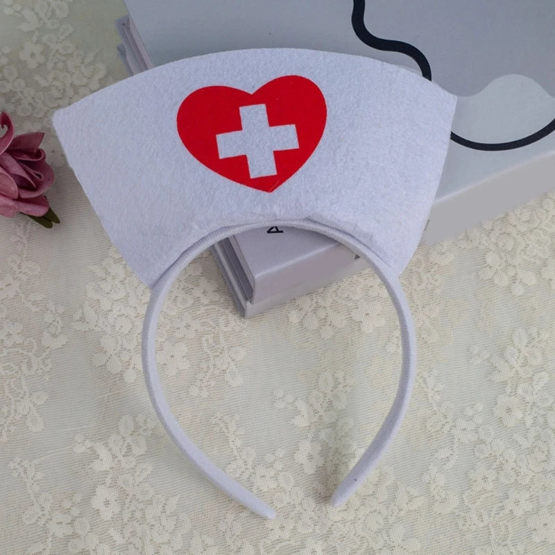 Halloween Nurse Hat Hair Hoop Party  Headband Hairband Headwear Costume
