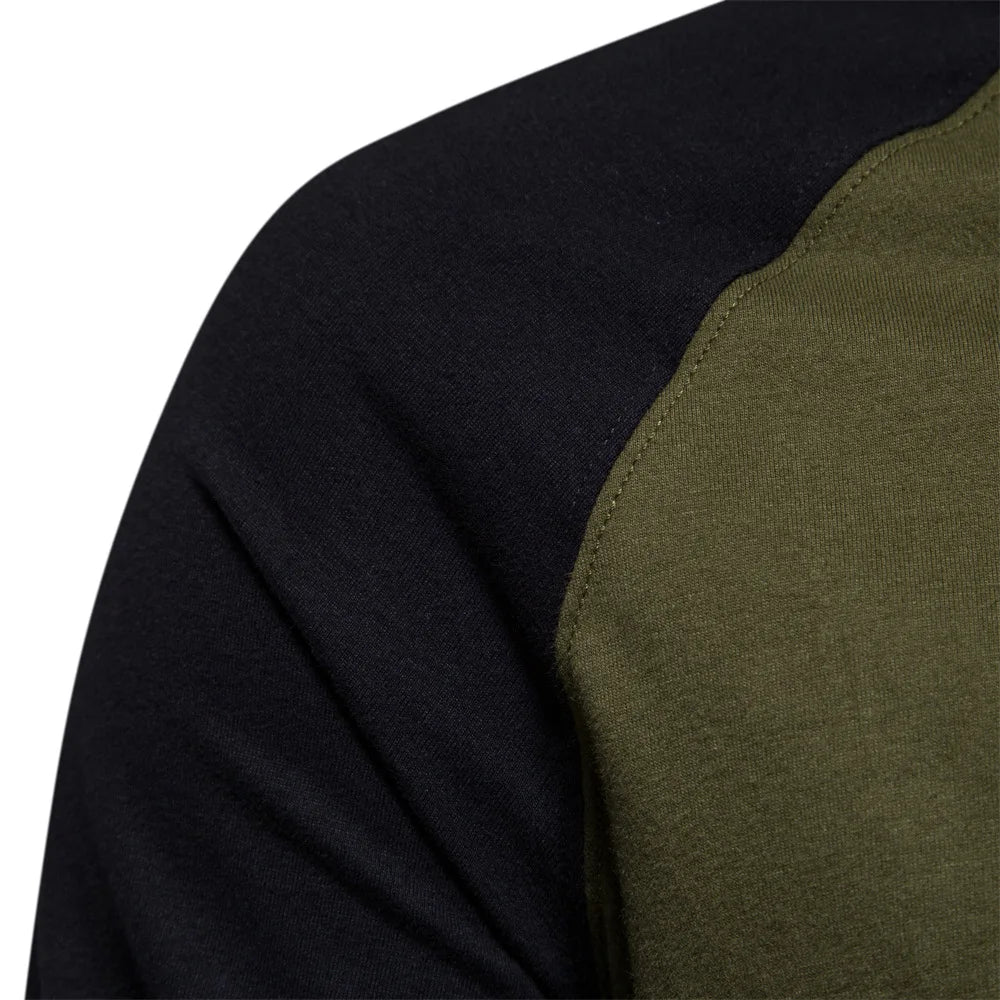 Men's T-shirts 100% Cotton Long Sleeve O-neck Pactwork Casual T shirts for Men New Spring Autumn Designer Tees Men Clothing