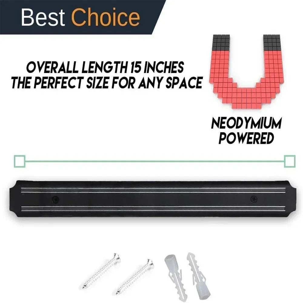 Kitchen Wall Mounted Magnetic Knife Holder Hardware Tools Absorbent Simple Multifunctional Shelf Plastic Stripe Kitchen Tools