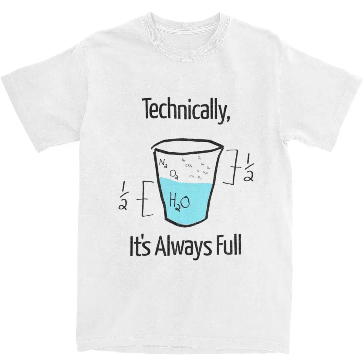 Men's Science Is Optimistic T-Shirts Technically It is Always Full  Top Tee Summer Classic T Shirt Casual Tshirt Plus Size