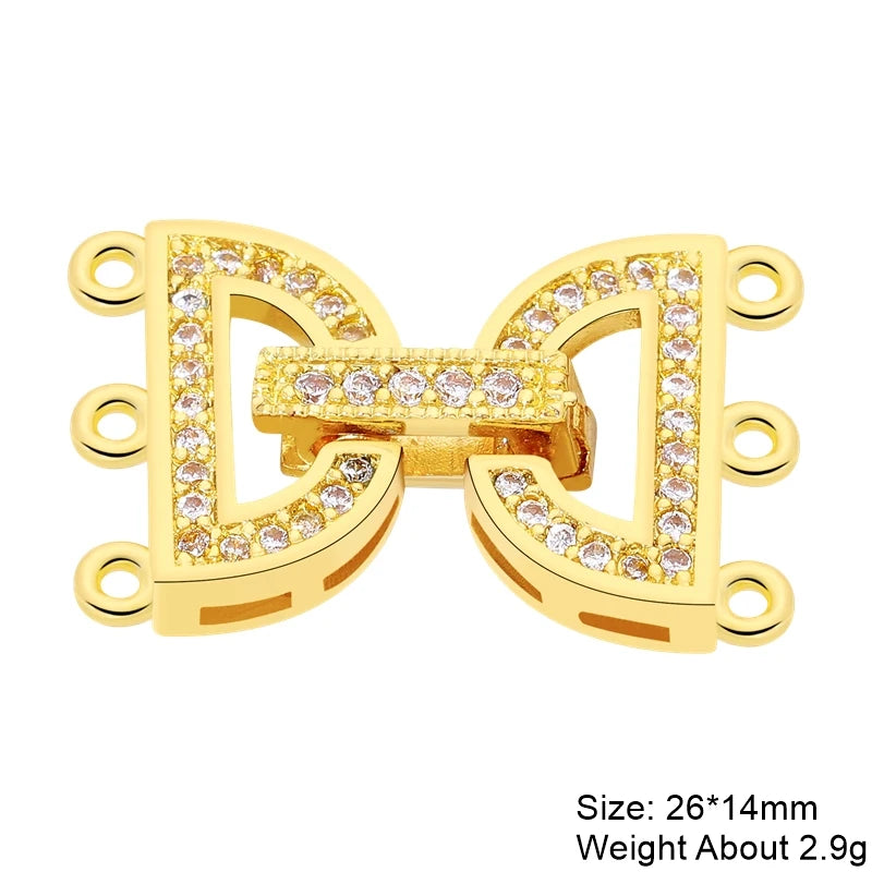 Juya 18K Gold Silver Plated Wedding Decorations Connect Fastener Closure Clasps Accessories For DIY Beads Pearls Jewelry Making