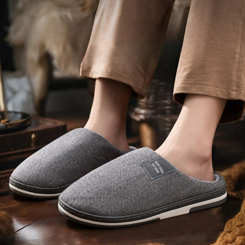 Winter Men's Slippers Warm Cotton Slippers Lightweight Comfortable Casual Shoes Home Indoor Couples Flats Non Slip Soft Slippers