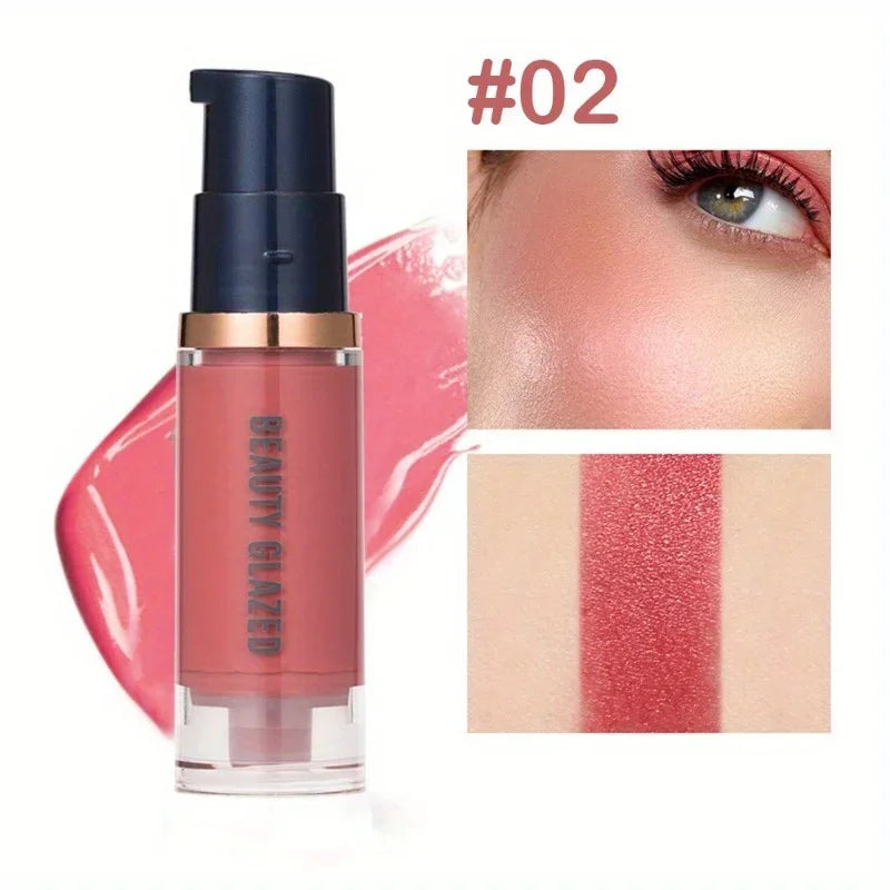 BEAUTY GLAZED Liquid Blush Long Lasting Waterproof Sweatproof Lightweight Non-Fade Natural Cheek Blusher On Face Make Up