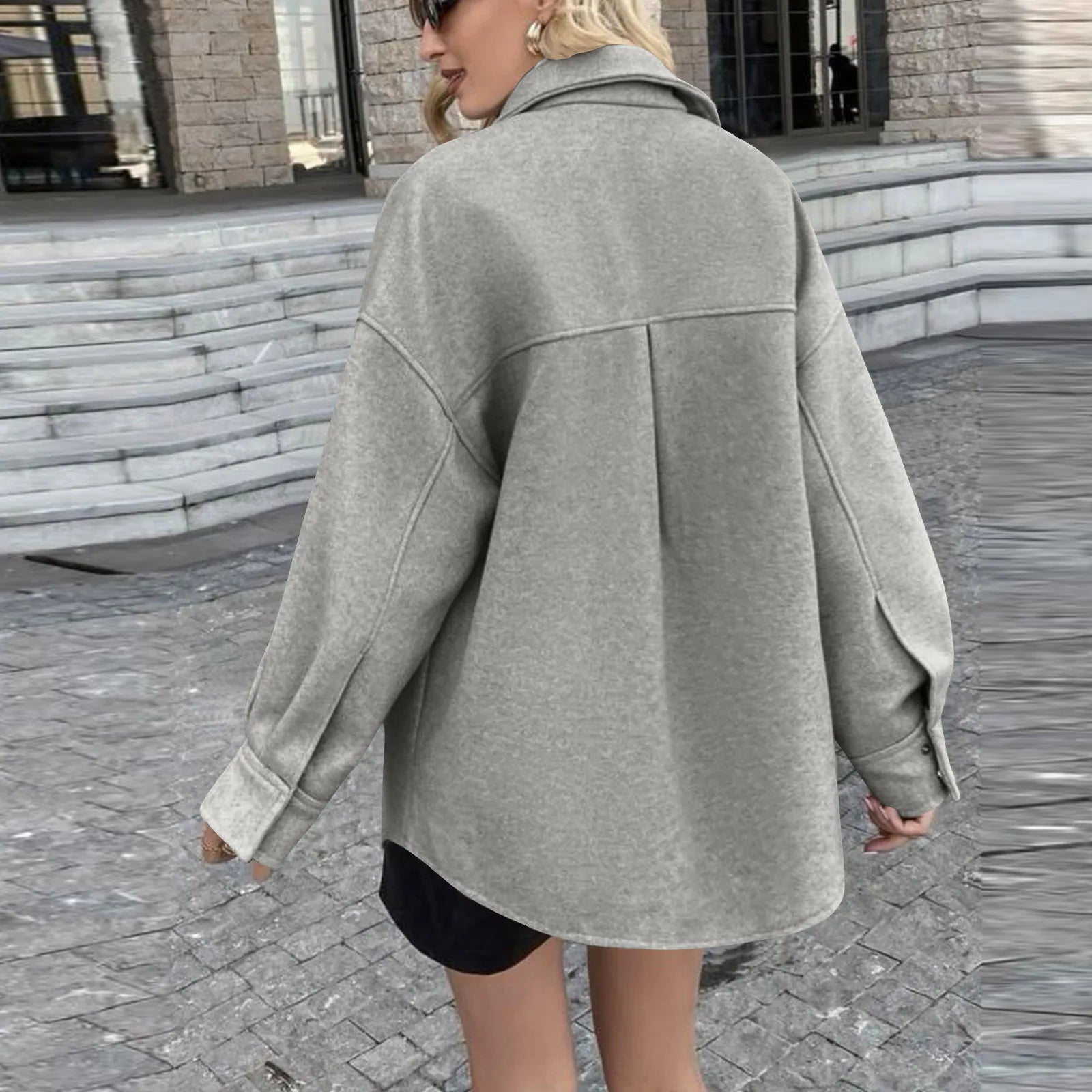 Women Casual Comfort Jackets Cozy Soft Fabric Casual Lapel Collar Winter Outerwear Female Daily Vintage Wearing With Pocket