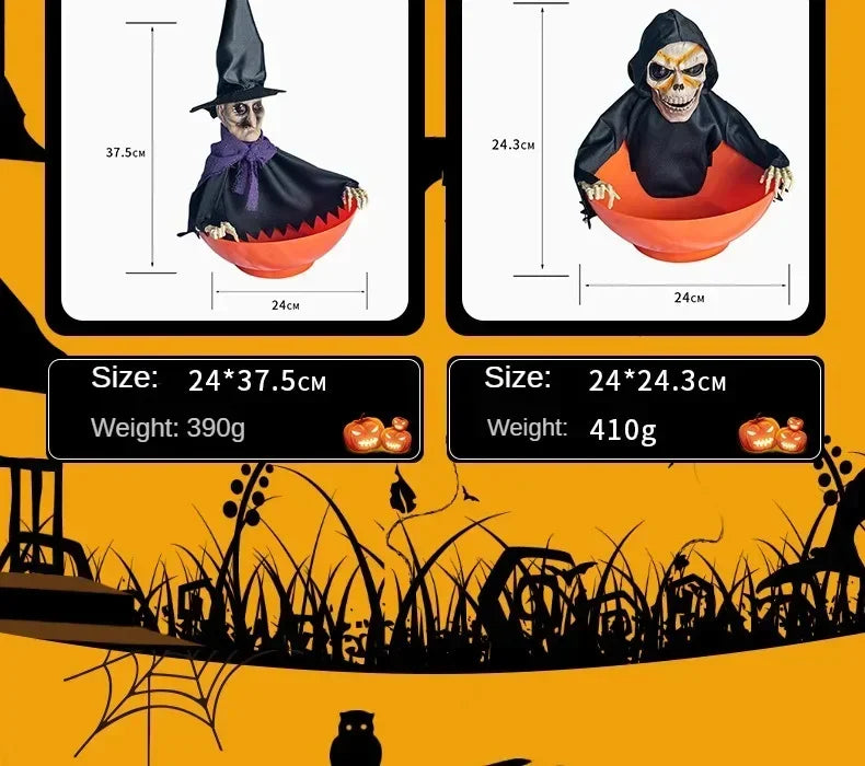 Halloween Electric Ghost Prop Animated Motion Sensor Light Up Sound Head Stretch Swing Party Decoration Haunted House Decor