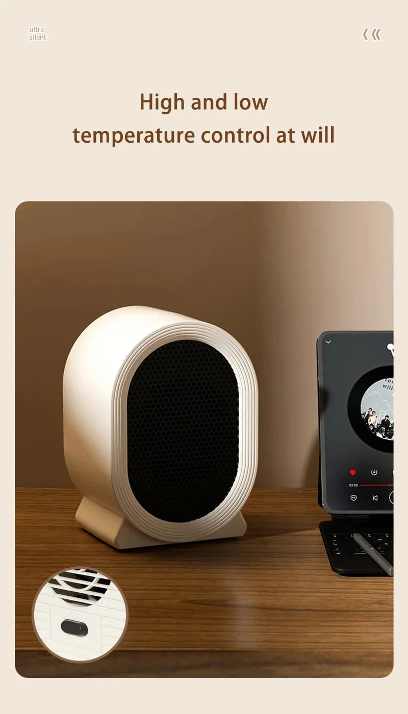 Xiaomi MIJIA Portable Desktop Electric Heater for Home and Office, Mini Warm Air Fan for Desk Use Foot Warmer for Cozy Comfort