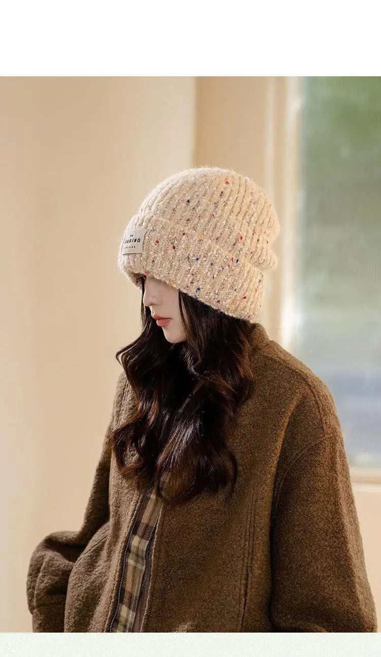 Winter Hats For Women Beanie Baggy Cap Knitted Ear Protection Keep Warm Windproof Casual Cold Proof Bonnet Winter Cap Candy