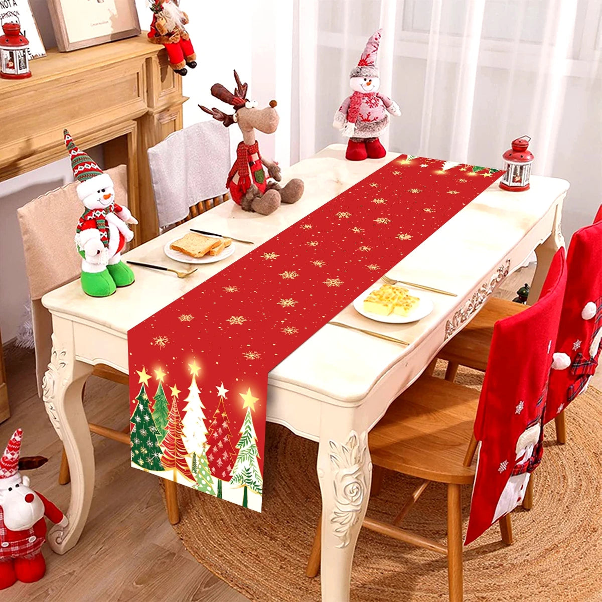 Christmas Table Runner Merry Christmas Decoration for Home Xmas Party Decor 2025 Navidad Notal Noel Ornament Happy New Year 2026