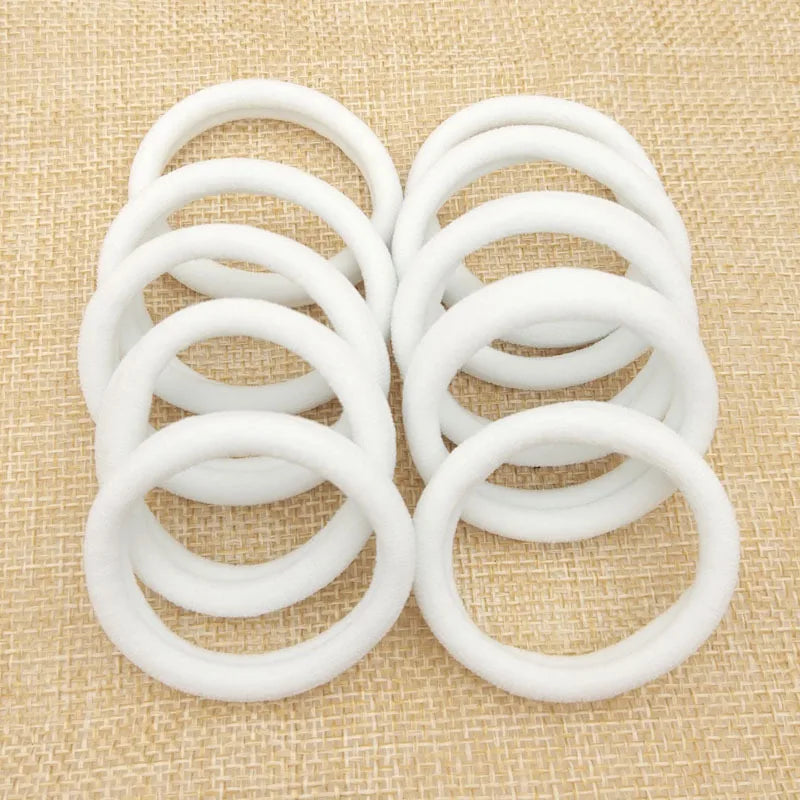New 50PCS/Set Women Girls Candy Colors Nylon Basic Scrunchie Hair Tie Ponytail Hold Hair Rubber Bands Fashion Hair Accessories