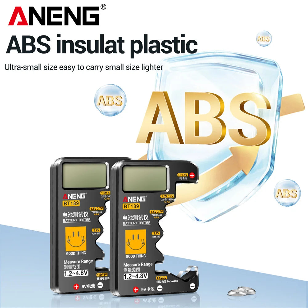 ANENG BT189 Universal Battery Tester for C,AA,AAA,D,N,9V 6F22 Batteries 1.5V 3V Button Cell Battery Indicator Electric Tools