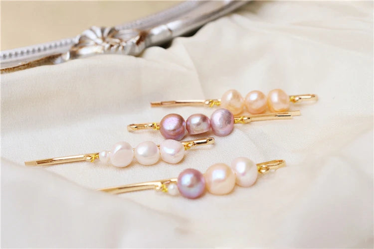 Hair Accessories for Girls Women Hairpins Clips Natural Baroque Freshwater Pearl Elegant Sweet Bridal Ornaments Wedding Gift