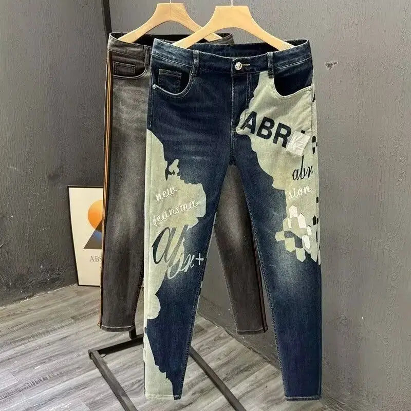 Jeans Men Korean New 2025 Slim Casual Pencil Pants Spring Autumn Fashion Skinny Long Designer Kpop Male Men's Jeans Trousers