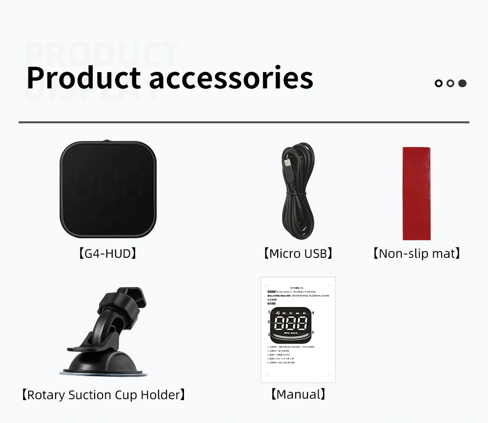 AD G4 GPS Smart Gauge Head Up Display LED Auto Speedometer With Alarm Reminder KMH MPH Compass  Car Accessories for All Car