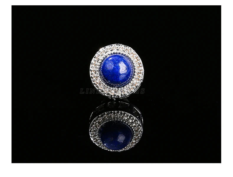 1 Pc Natural Stone Lapis Lazuli Round Cabochon Inlaid Magic Box Bead With Hole Pendant For Jewerly Making Diy Necklace Bracelet