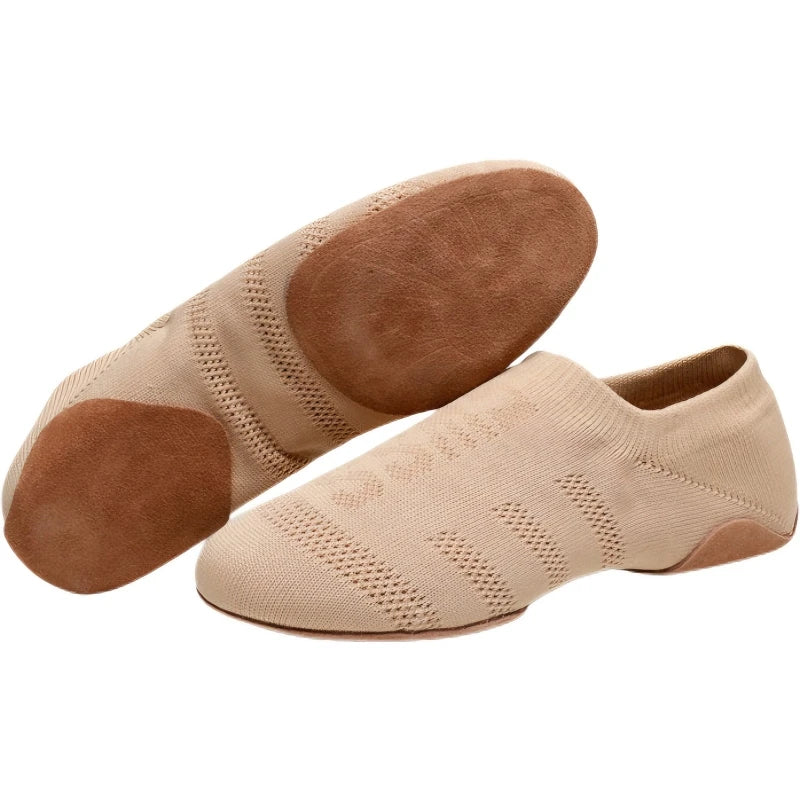 Women Dance Shoes Knitted Teacher Shoes Soft sole Low Heel Latin Training Shoes Ballet Dance Shoes Jazz Ballroom Sneakers Girls
