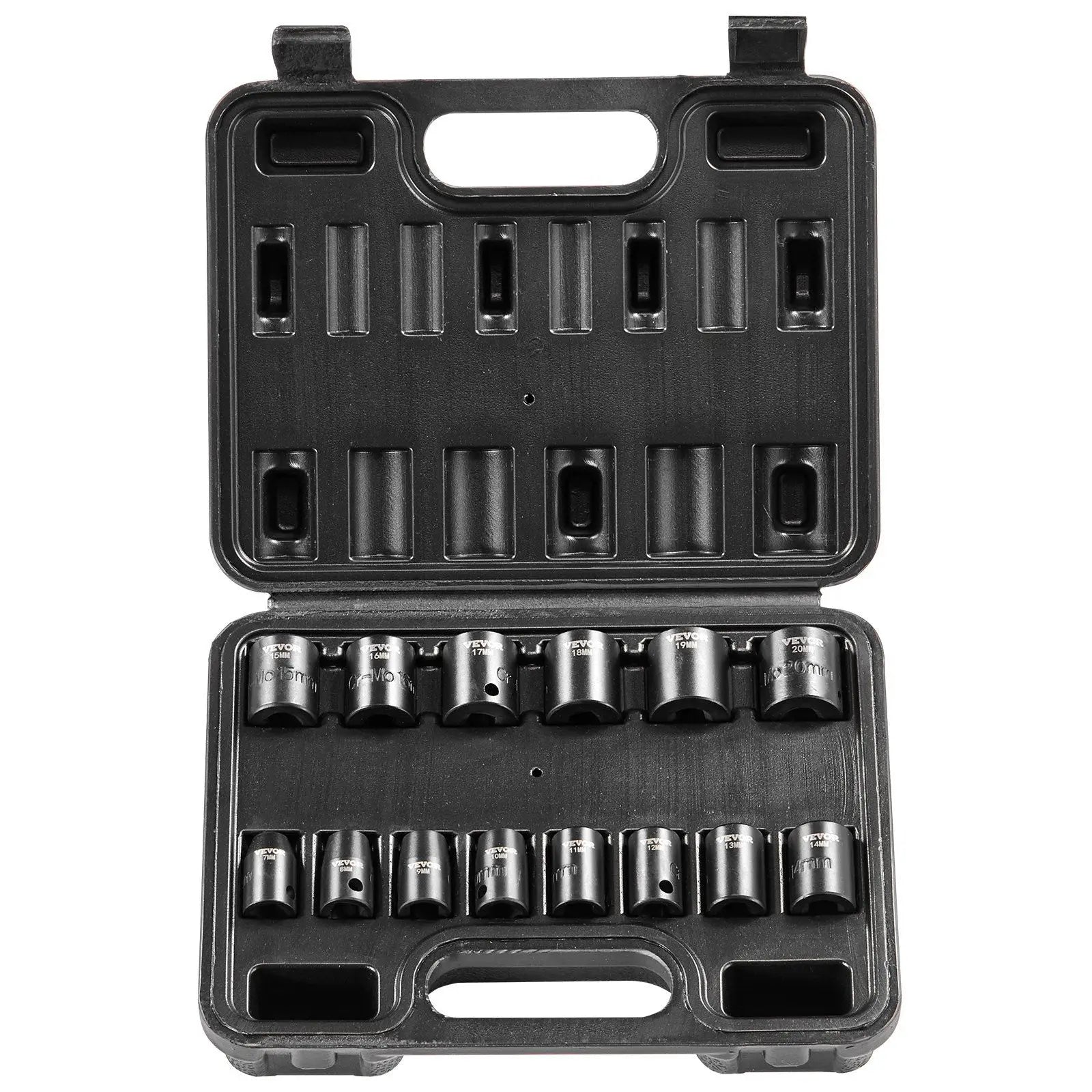 14pcs 6-Point 3/8in Drive Bit Ratchet Tool Kit Case with Impact Sockets Set Convenient Tool Kit for Home Improvement Projects