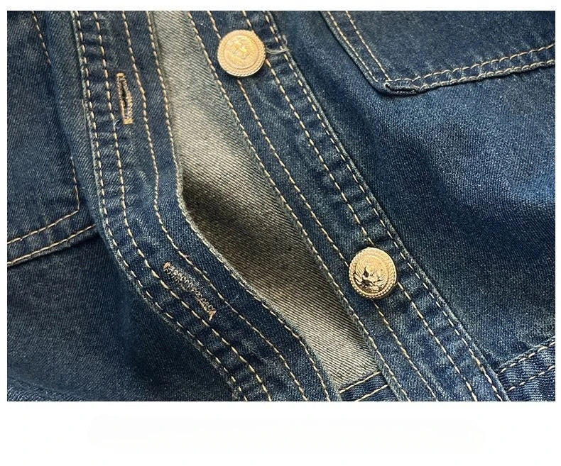 Streetwear Women's Denim Jackets Short Sleeve Summer Jean Jacket Outwear Ropa Mujer Fashion Retro Vintage Coat Cropped Tops